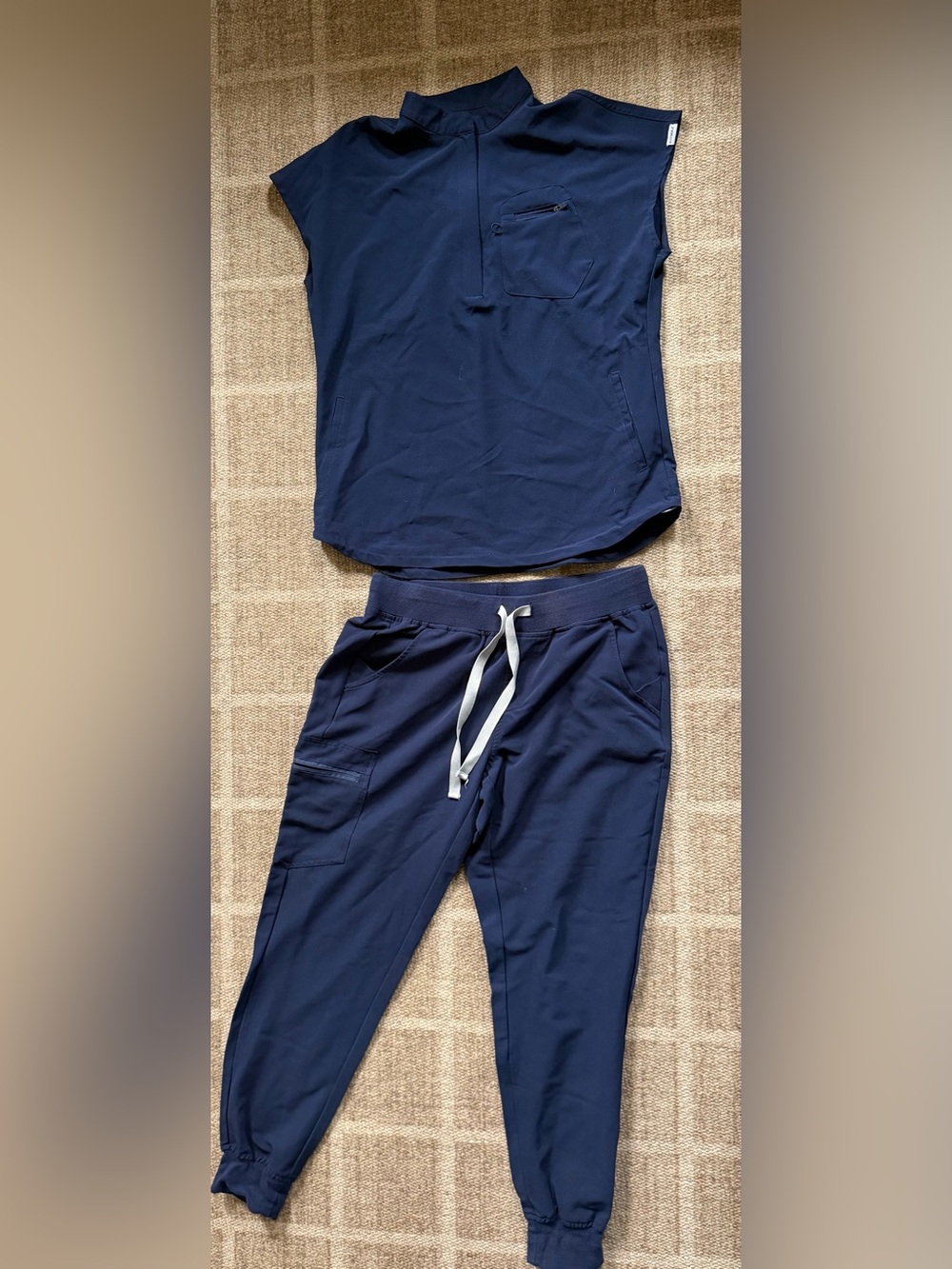 Kitmaz Navy Blue Scrub Set - Clara Oversized Top & Joycelyn Joggers